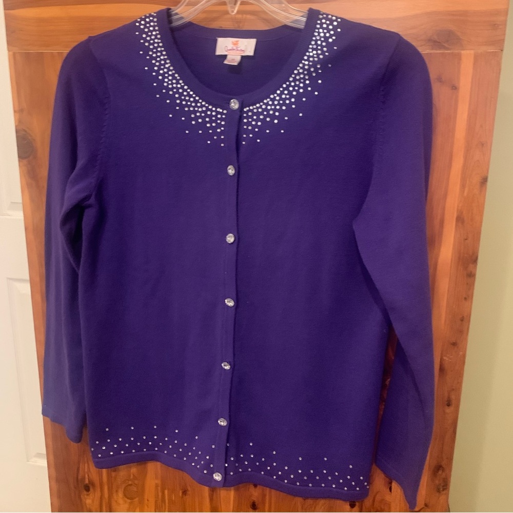 Quacker Factory Sparkle Button Front Cardigan - Picture 7 of 9